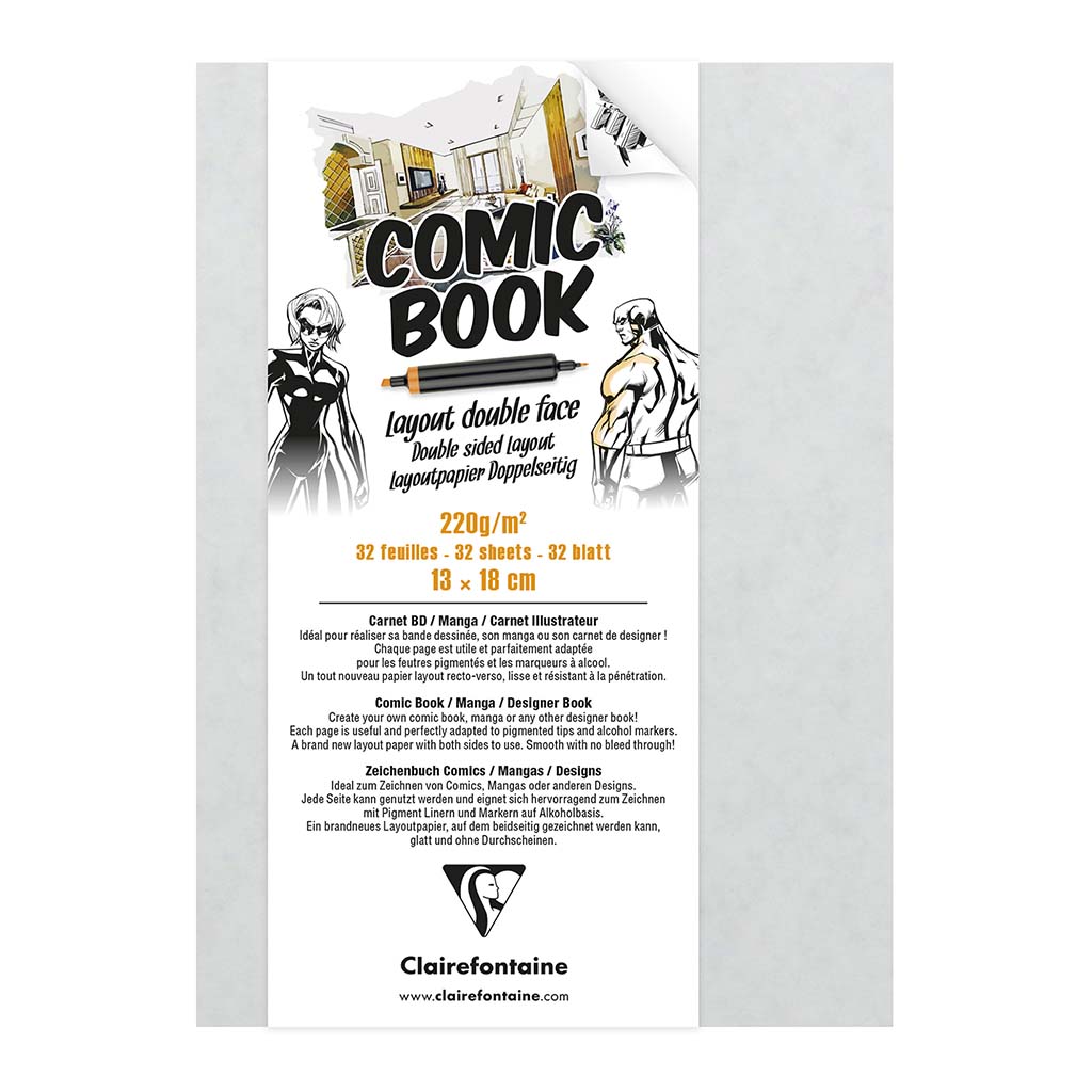 Clairefontaine Comic Book 13x18cm 220g 32sh