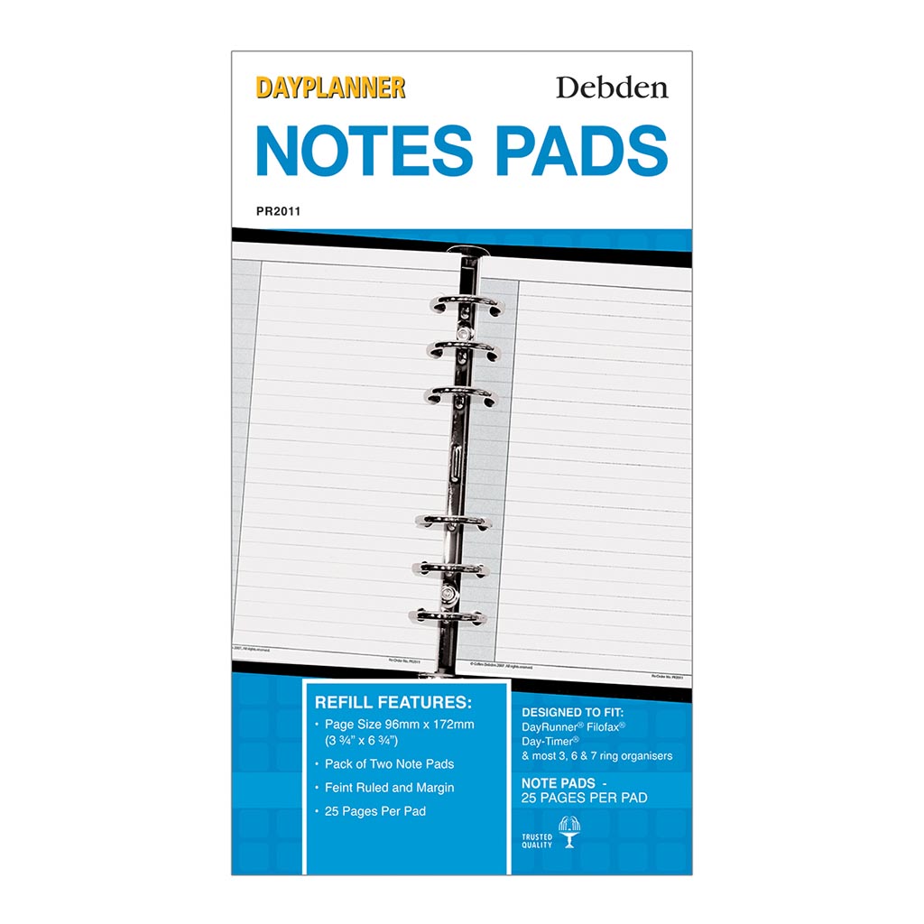 Debden Personal Dayplanner Notepad, Pack of 2