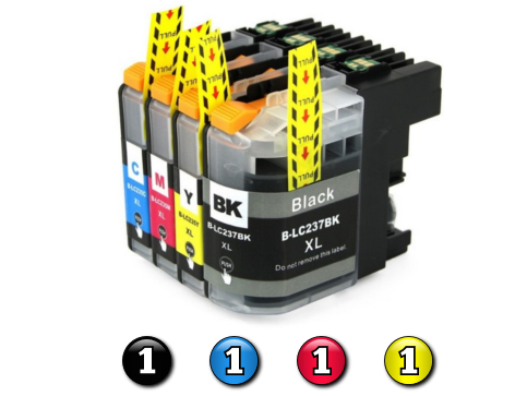 Compatible Brother LC237XL/LC235XL ink cartridges 4 Pack Combo (1BK/1C/1M/1Y)