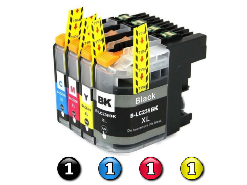 Compatible Brother LC239XL/LC235XL ink cartridges 4 Pack Combo (1BK/1C/1M/1Y)