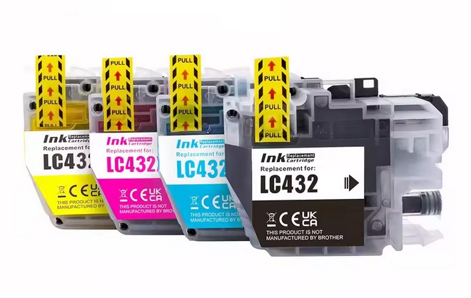 Compatible Brother LC432 Ink Cartridges 4 Pack (1BK/1C/1M/1Y)