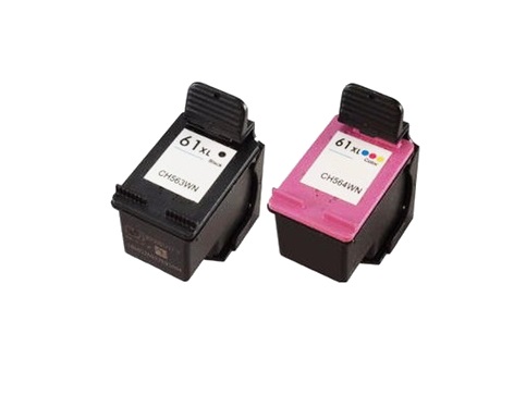 2 Pack Combo Remanufactured HP 61XL BK/COL ink cartridges