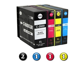 Compatible Canon PGI-2600XL ink cartridges 5 Pack Combo (2BK/1C/1M/1Y)