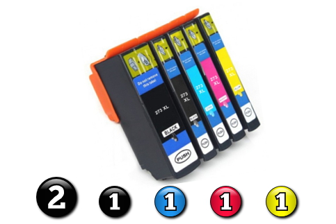 6 Pack Combo Compatible Epson 273XL (2BK/1PBK/1C/1M/1Y) ink cartridges