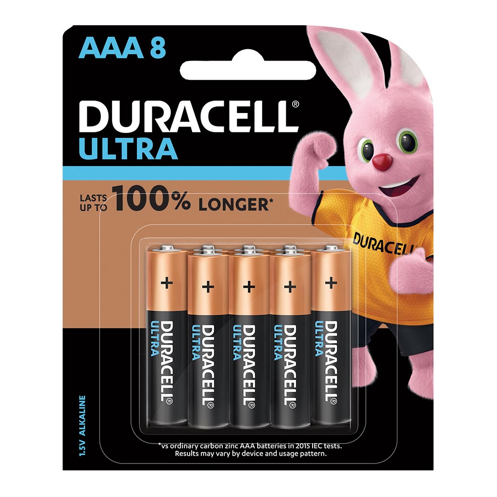 Duracell Ultra Alkaline AAA Battery, Pack of 8