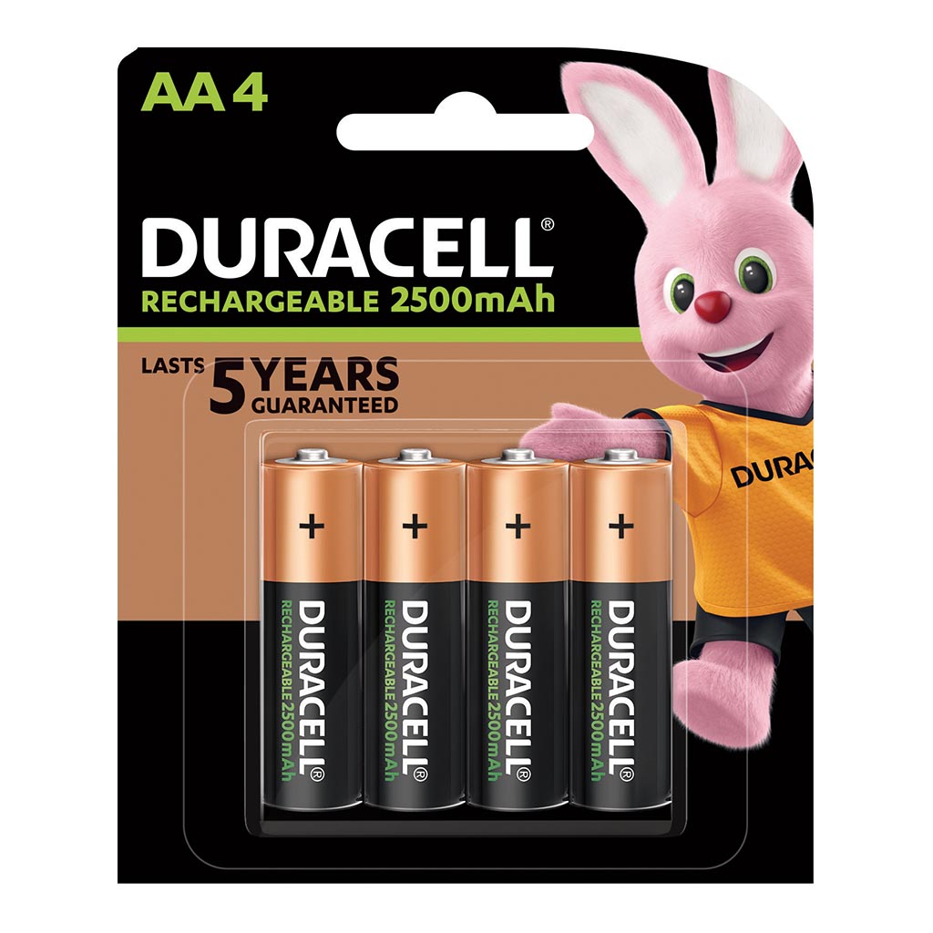 Duracell Rechargeable AA Battery, Pack of 4