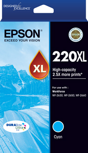 Genuine Epson 220XL Cyan Ink Cartridge