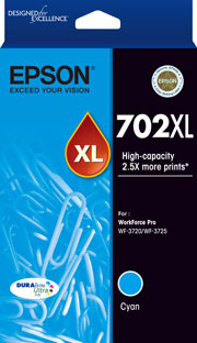 Genuine Epson 702XL Cyan Ink Cartridge