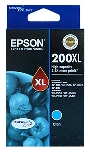 Genuine Epson 200XL Cyan high-capacity ink cartridge