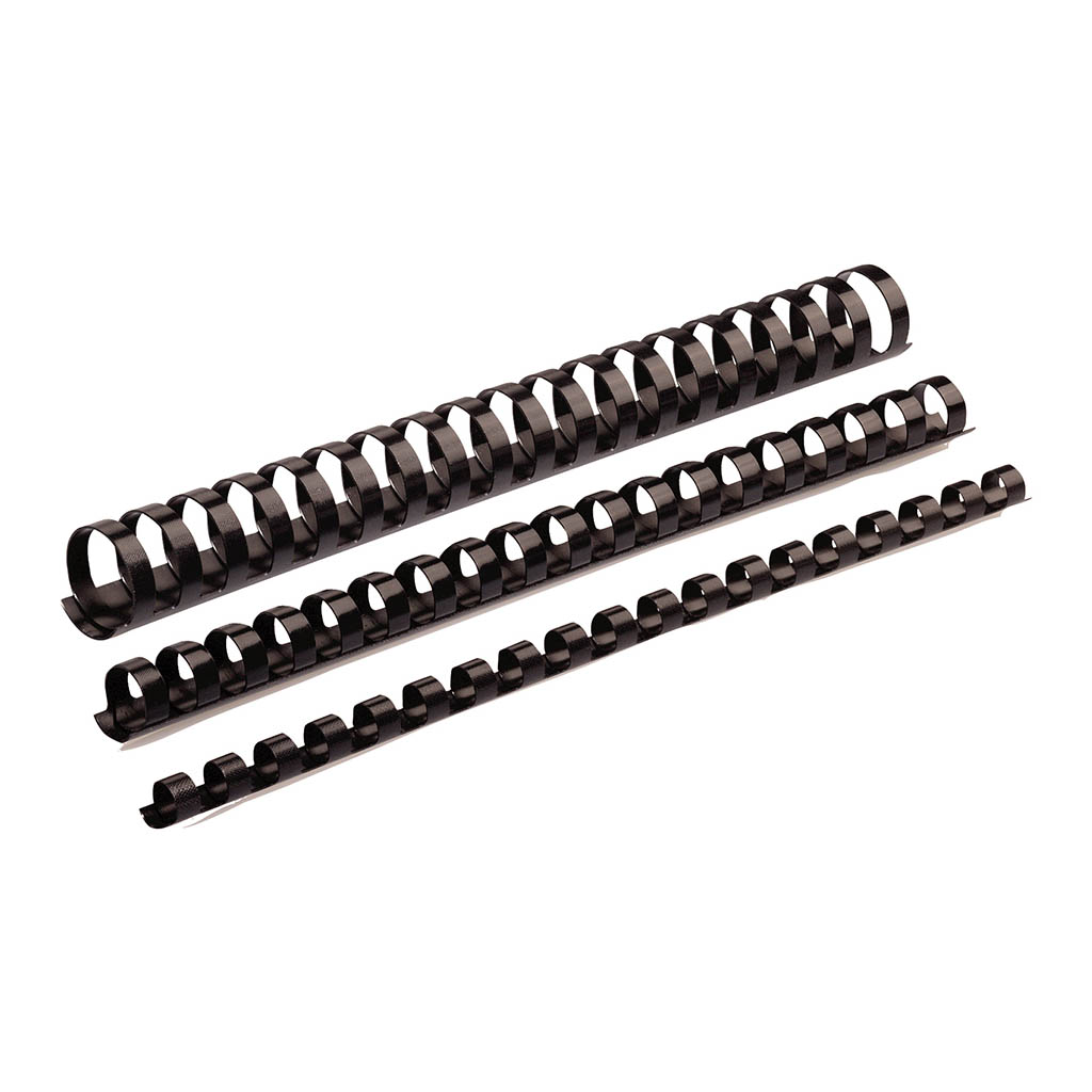 (image for) Fellowes Plastic Binding Coils 6mm Black, Pack of 25