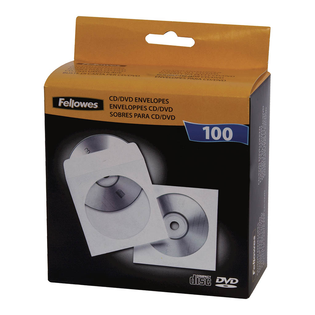 Fellowes CD Envelopes, Pack of 100