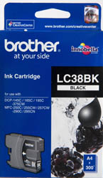 Genuine Brother LC38BK (Black) ink cartridge