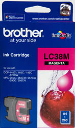 Genuine Brother LC38M (Magenta) ink cartridge