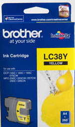 Genuine Brother LC38Y (Yellow) ink cartridge