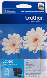 Genuine Brother LC39C (Cyan) ink cartridge