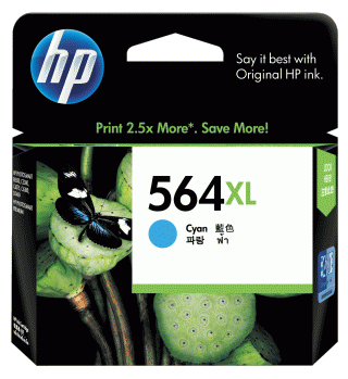 Genuine HP564XL Cyan High Capacity ink cartridge (CB323WA)