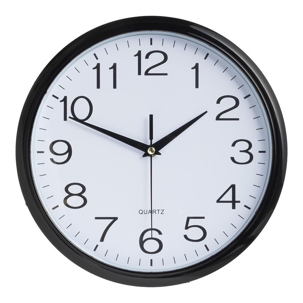 Italplast Wall Clock 30cm Black White