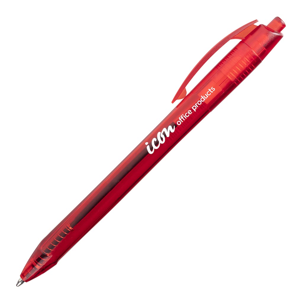 Icon Ballpoint Retractable Pen Triangular Red