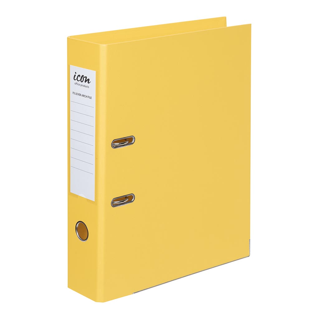 Icon Lever Arch File FS Linen Yellow