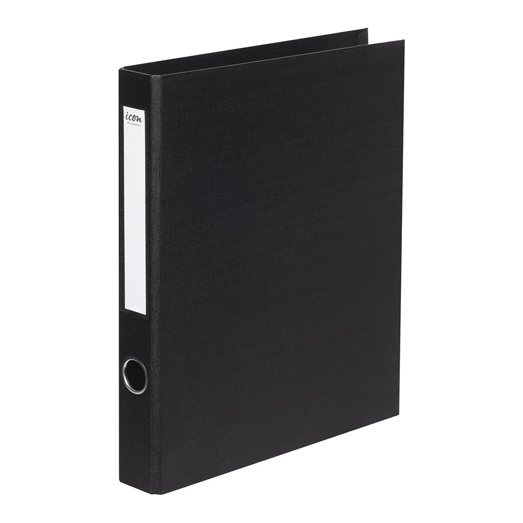 Icon Ringbinder Linen A4 2D 26mm Black