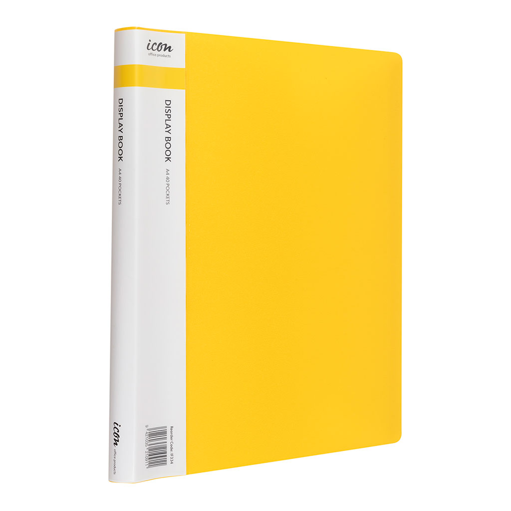 (image for) Icon Display Book A4 with Insert Spine 40 Pocket Yellow