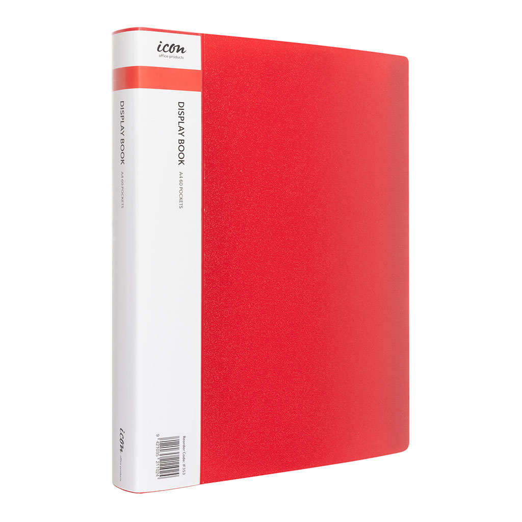 (image for) Icon Display Book A4 with Insert Spine 60 Pocket Red