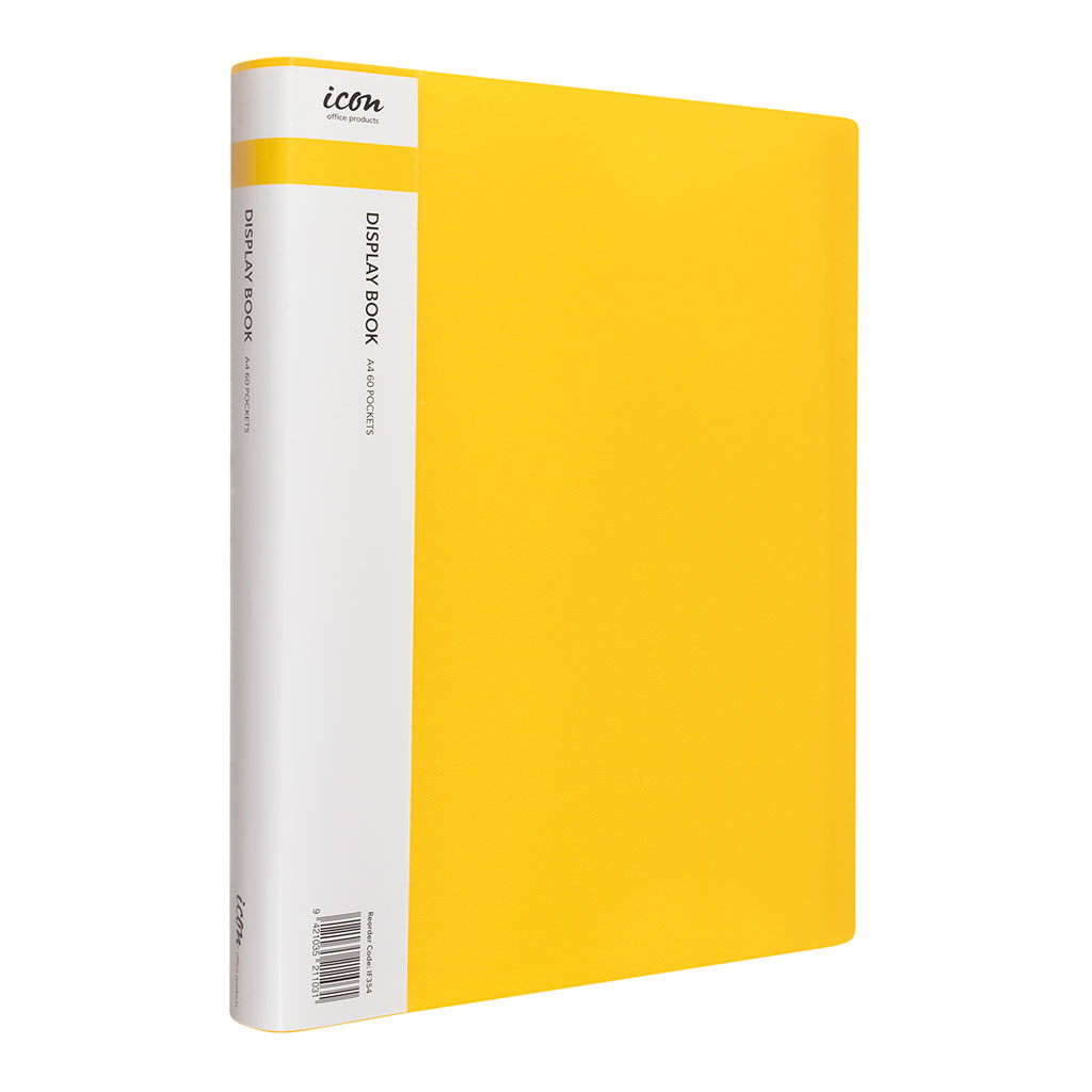 (image for) Icon Display Book A4 with Insert Spine 60 Pocket Yellow