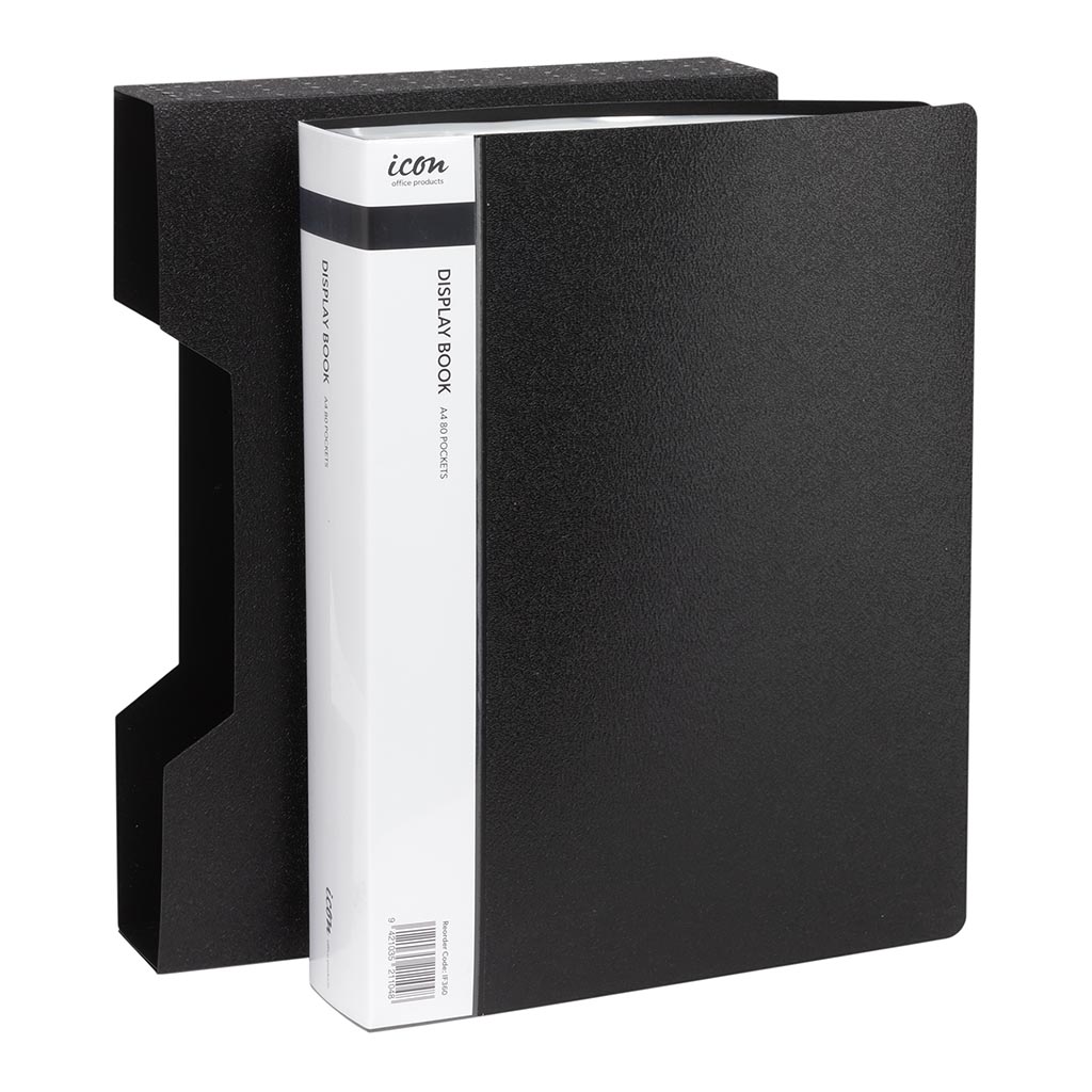 (image for) Icon Display Book A4 with Insert Spine 80 Pocket with Case Black