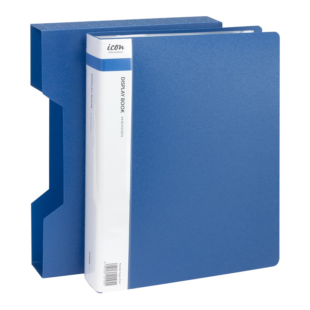 (image for) Icon Display Book A4 with Insert Spine 80 Pocket with Case Blue