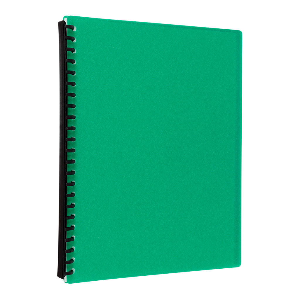 Icon Refillable Display Book A4 20 Pocket Green