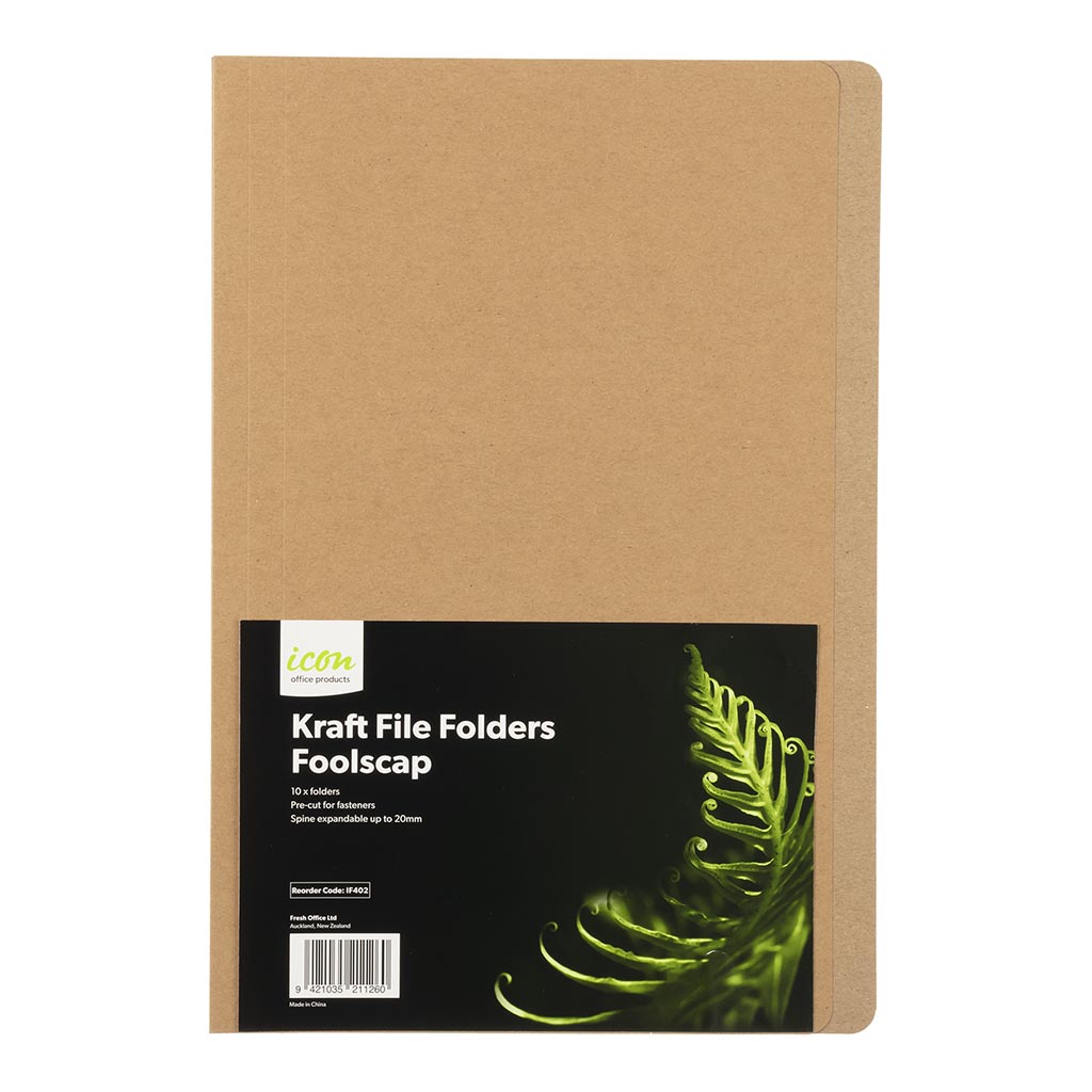 Icon Manilla File Folders FS Kraft, Pack of 10