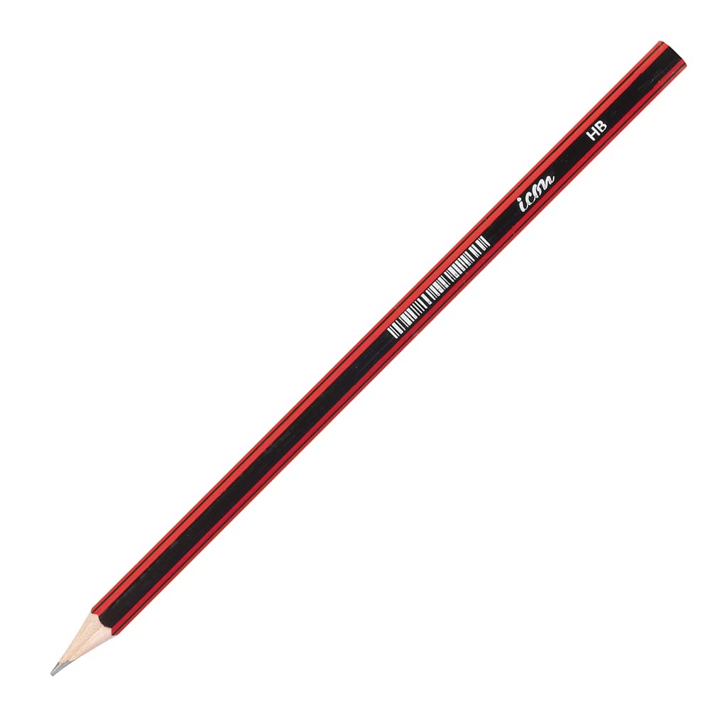 Icon HB Pencil Hexagonal Red and Black