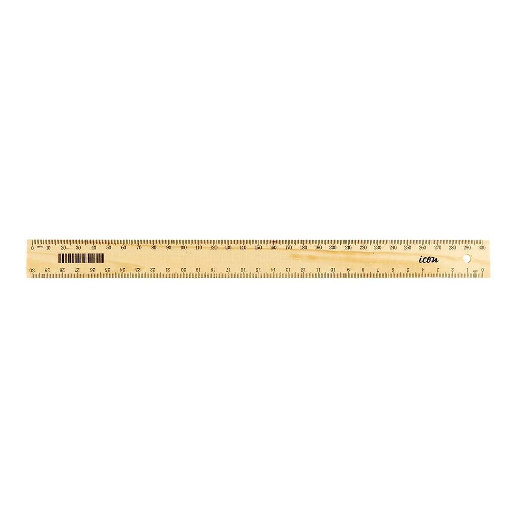 Icon Ruler Wooden Narrow 30cm