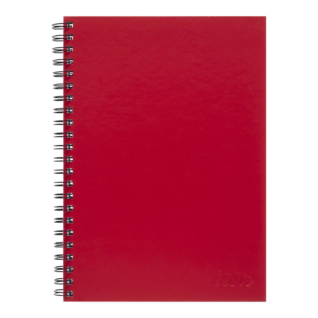 Icon Spiral Notebook A4 Hard Cover Red 200 pg