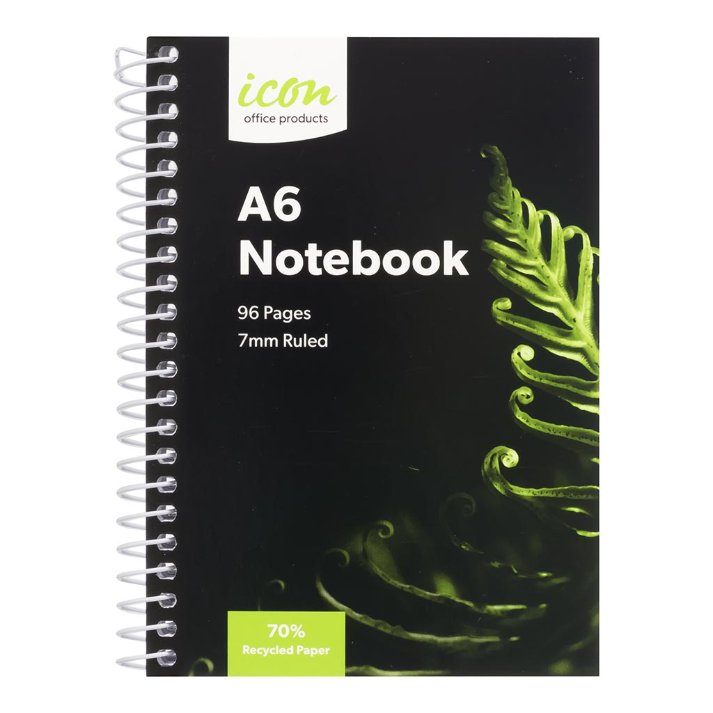 (image for) Icon Spiral Notebook A6 Soft cover 96 pg 70% Rec