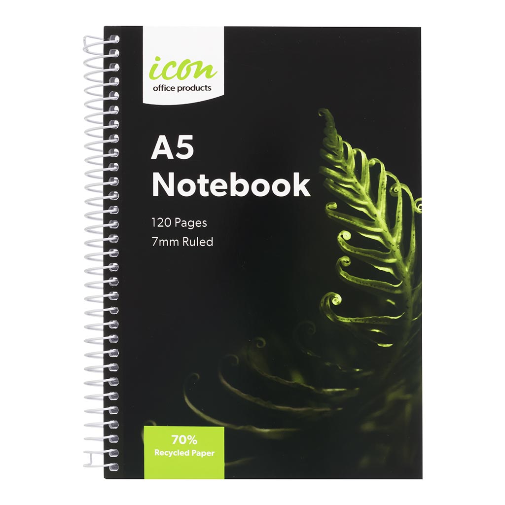 (image for) Icon Spiral Notebook A5 Soft cover 120 pg 70% Rec