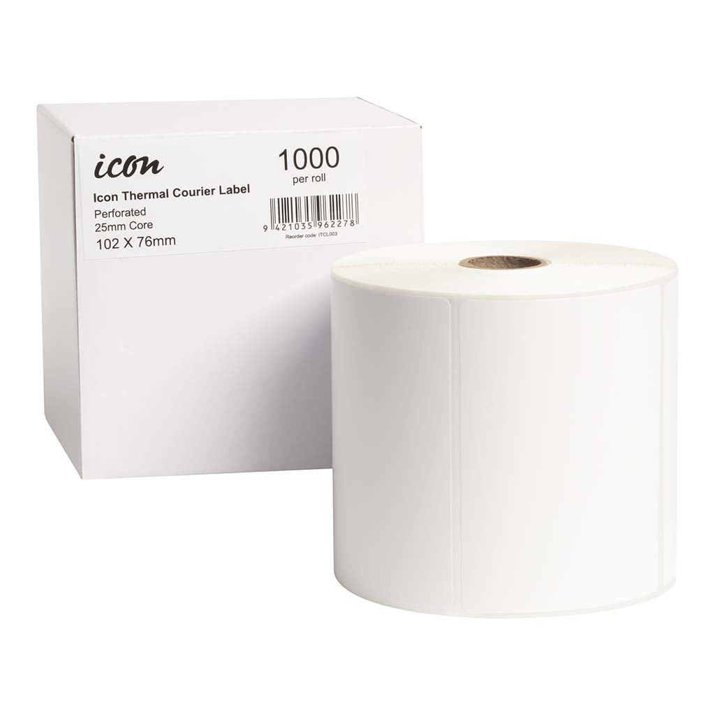 Icon Thermal Courier Label Perforated 102x76mm 1000 Labels