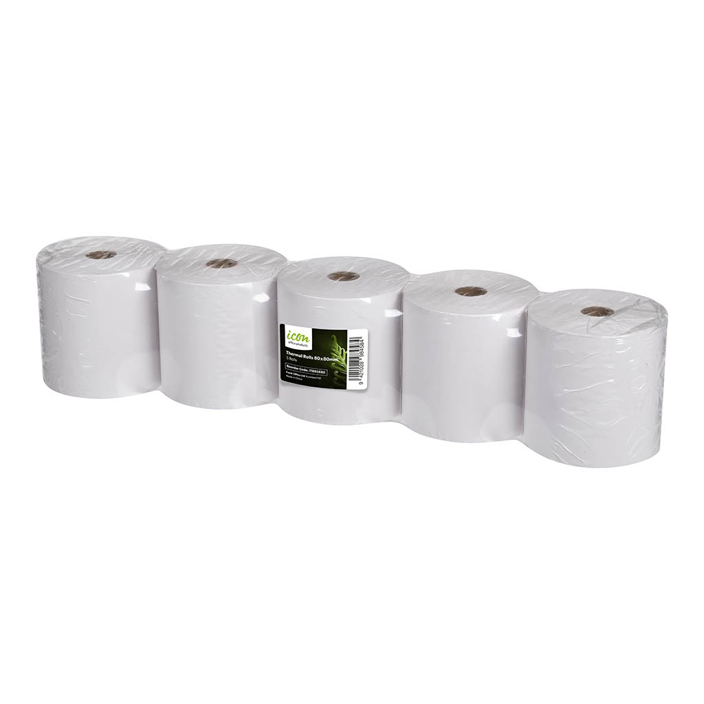 Icon Thermal Roll BPA Free 80x80mm, Pack of 5