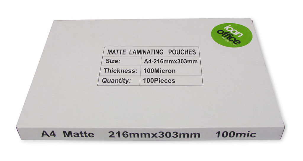 (image for) Icon Laminating Pouches A4 Matte 100mic, Pack of 100