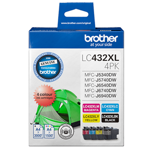Genuine Brother LC432XL 4PK (BK/C/M/Y)