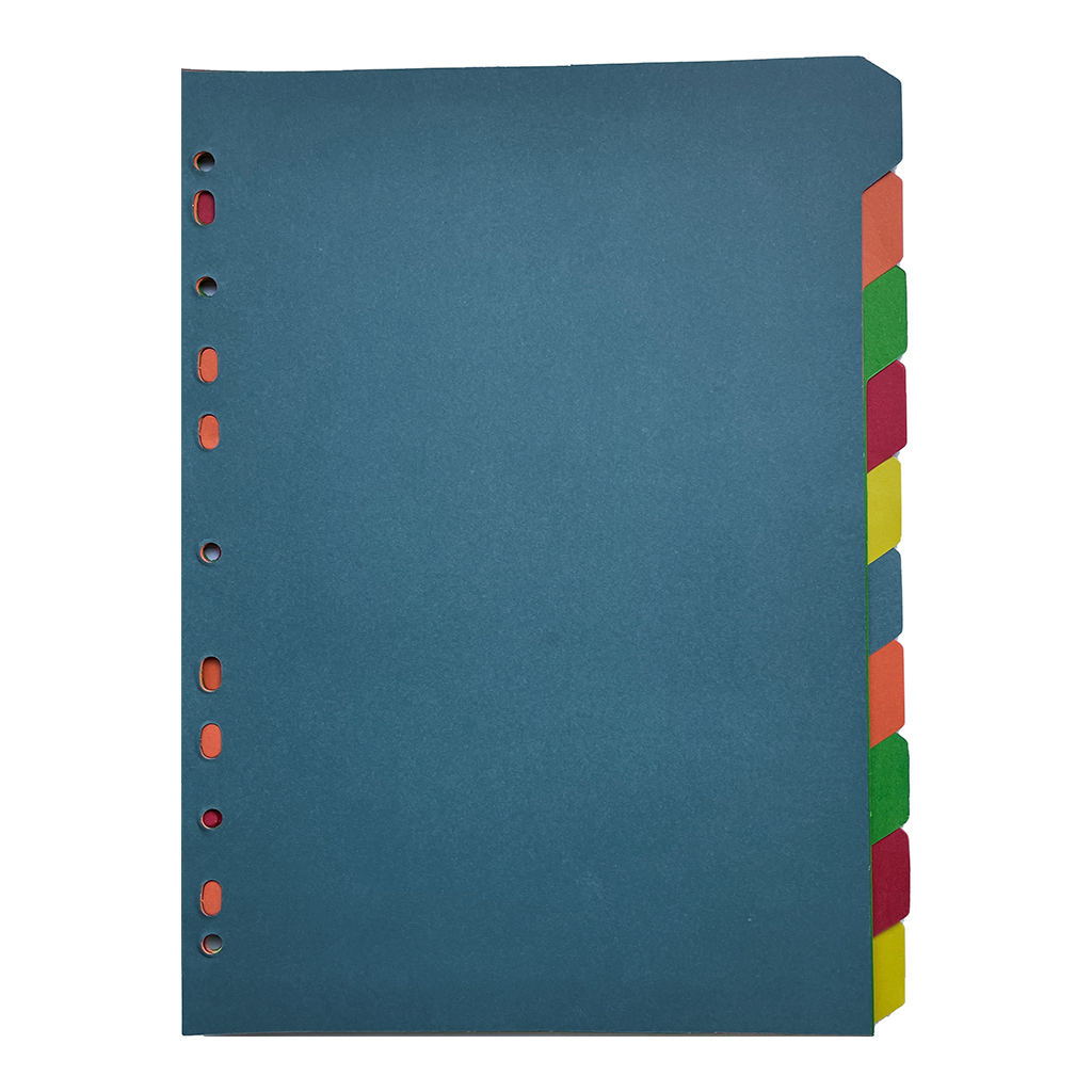 Cardboard Dividers 10 Tab Coloured