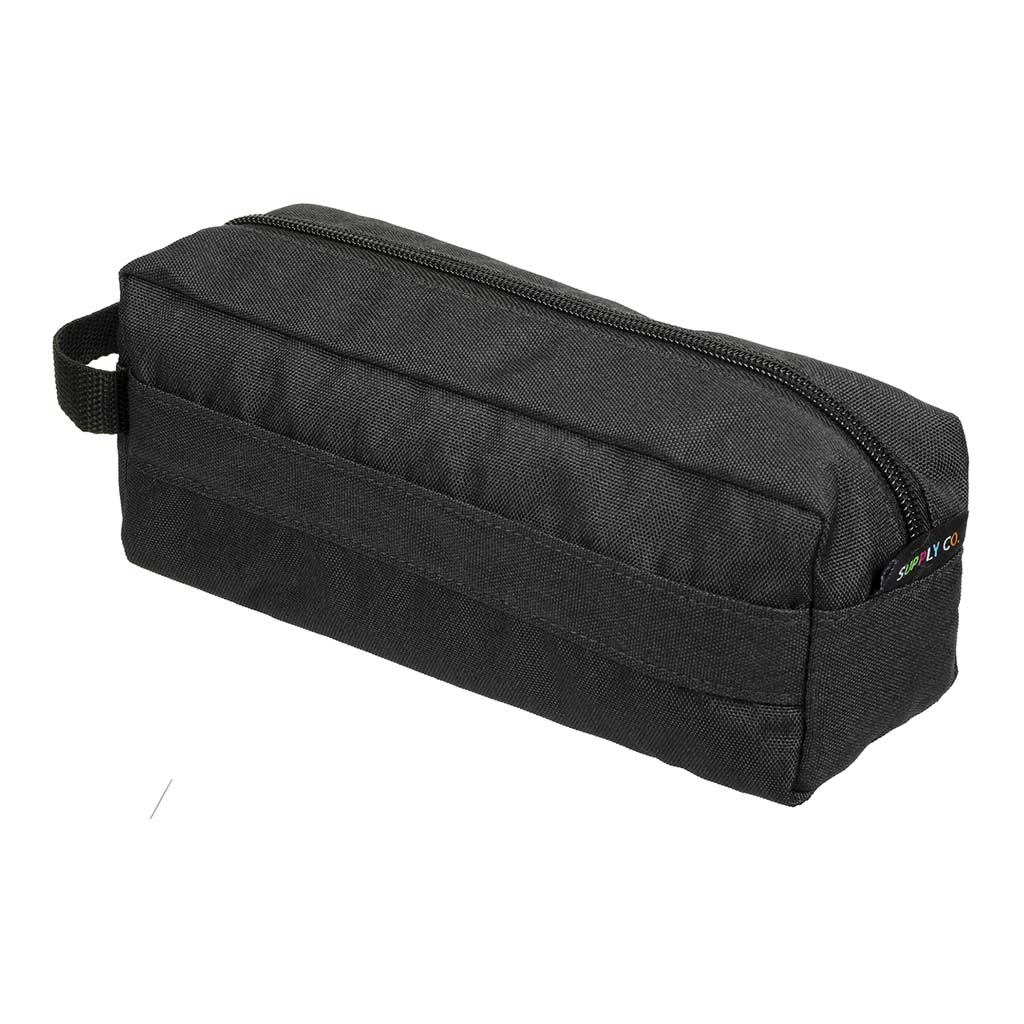 (image for) Supply Co Pencil Case Barrel 1 Zip Black 22x8x8cm