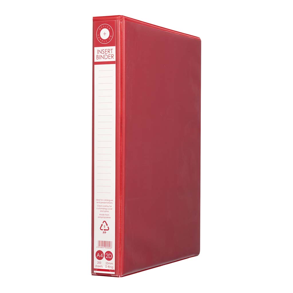 (image for) OSC Insert Binder A4 2D 25mm Red