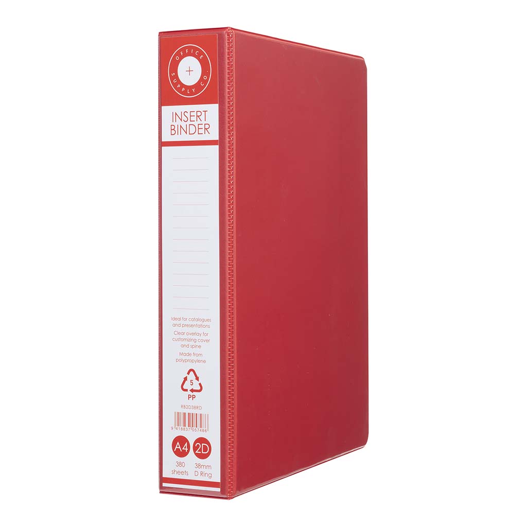 (image for) OSC Insert Binder A4 2D 38mm Red