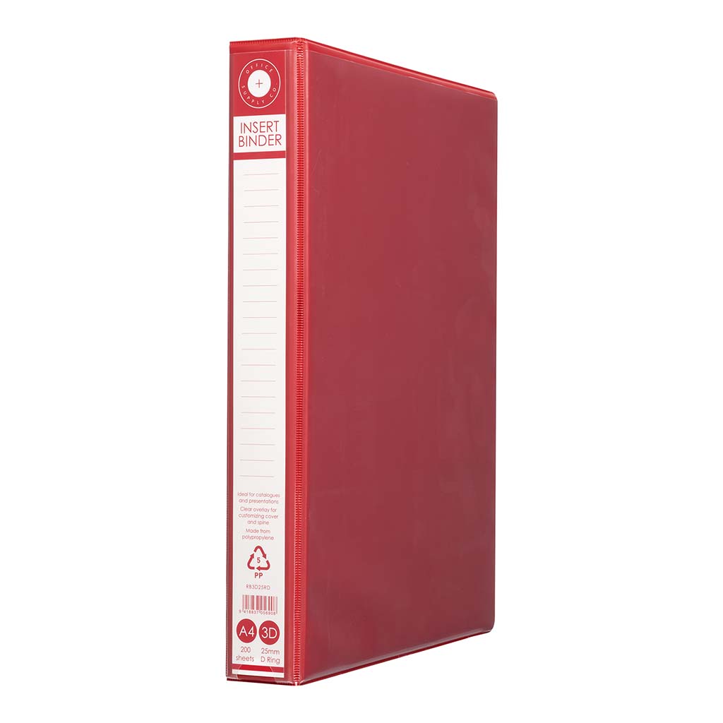 (image for) OSC Insert Binder A4 3D 25mm Red