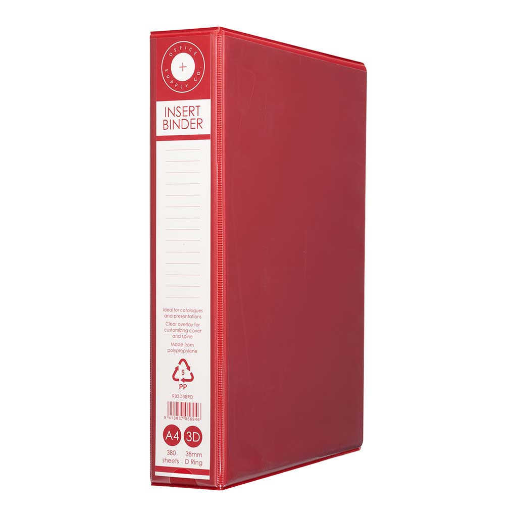 (image for) OSC Insert Binder A4 3D 38mm Red