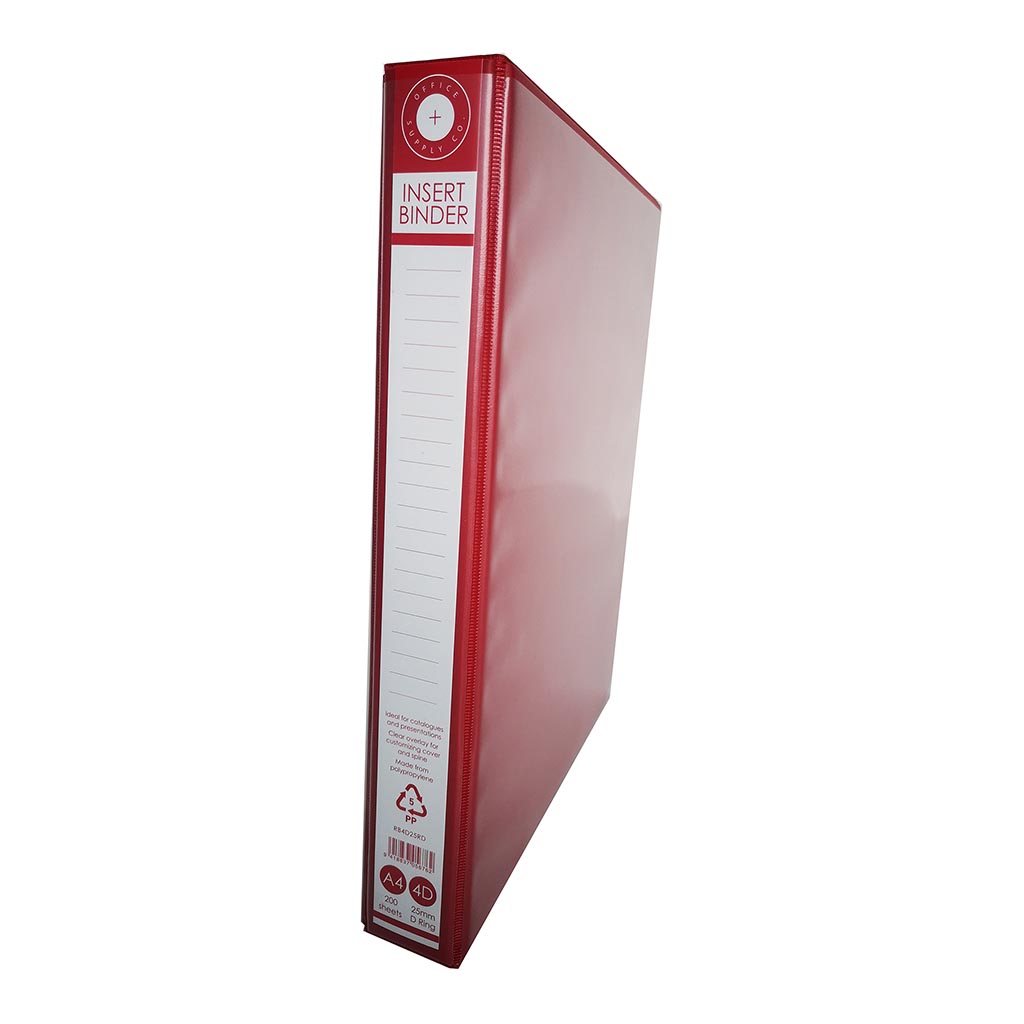 (image for) OSC Insert Binder A4 4D 25mm Red