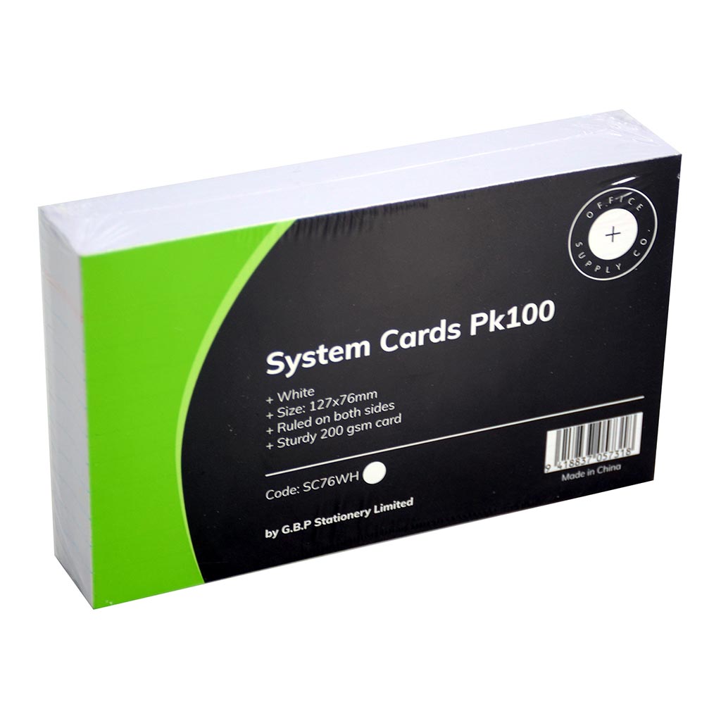 (image for) OSC System Cards 76x127mm White, Pack of 100