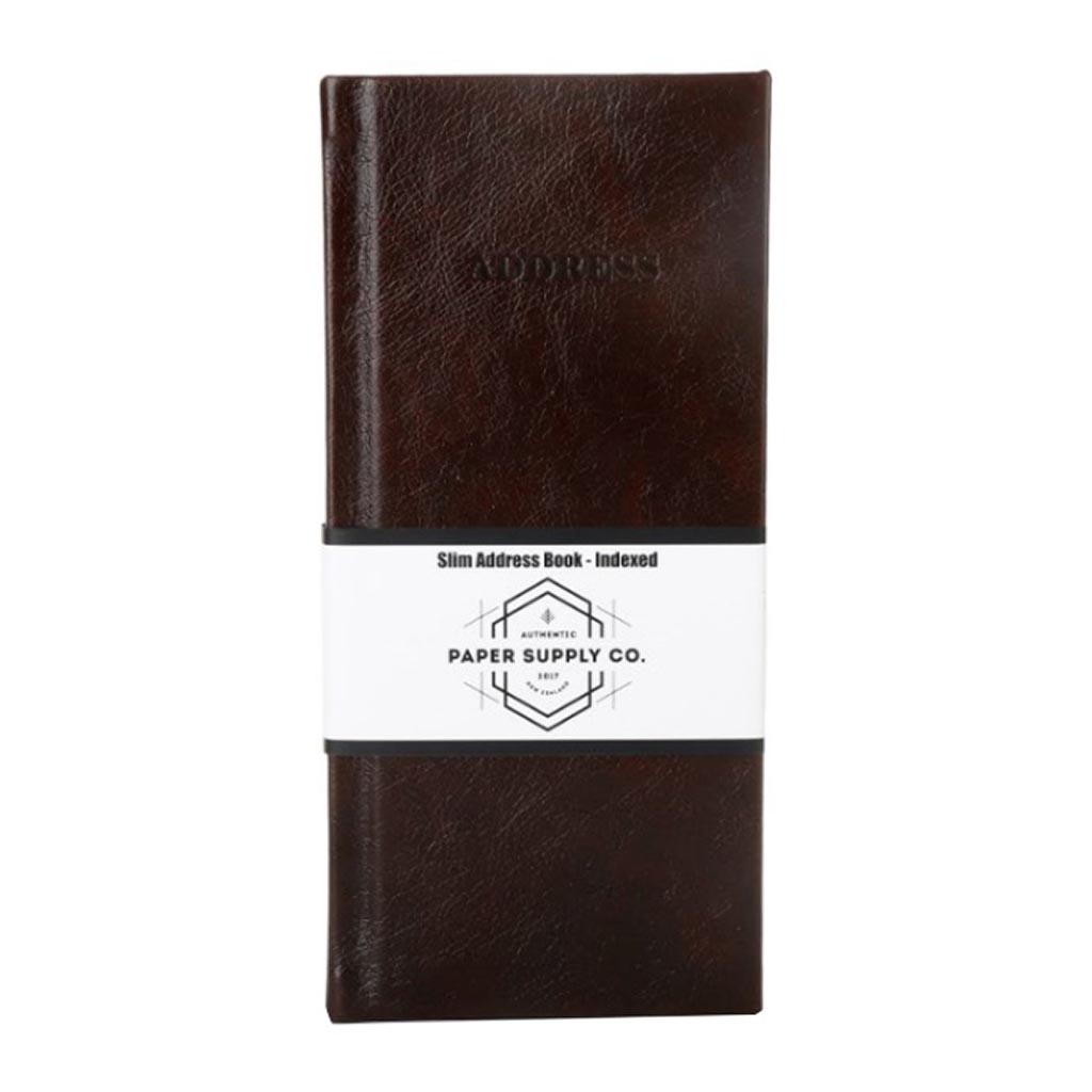 OSC Vintage Address Book Slimline Brown